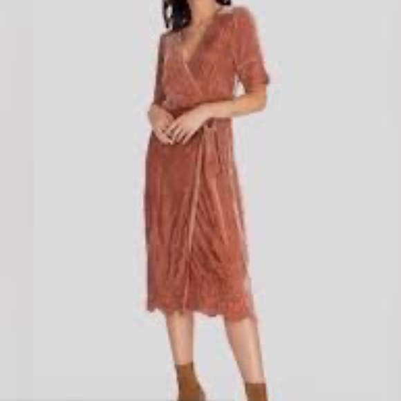 Johnny Was Jade Lola Velvet Wrap Midi Dress, SZ Small - Picture 3 of 8
